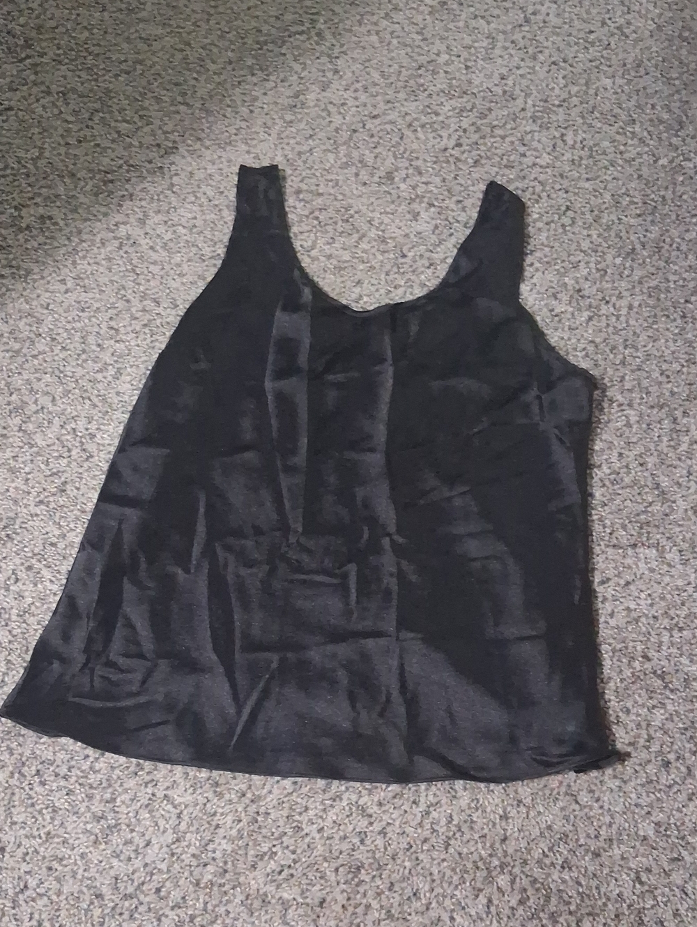 Sleek Black Satin Camisole Tank Top